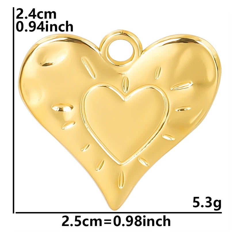 6Pcs/Lot Stainless Steel Gothic Catholic Sacred Heart Charms Jewelry Wholesale Thorns Lava Love Pendant Diy Necklaces Wholesale