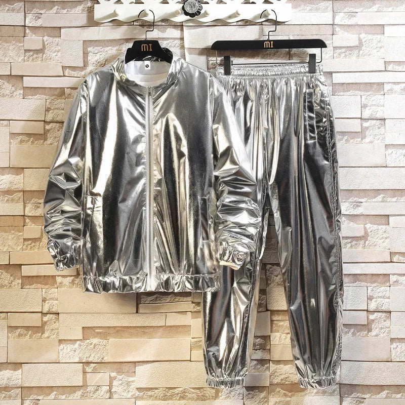 Men's Performance Costume: Gold and Silver Suit