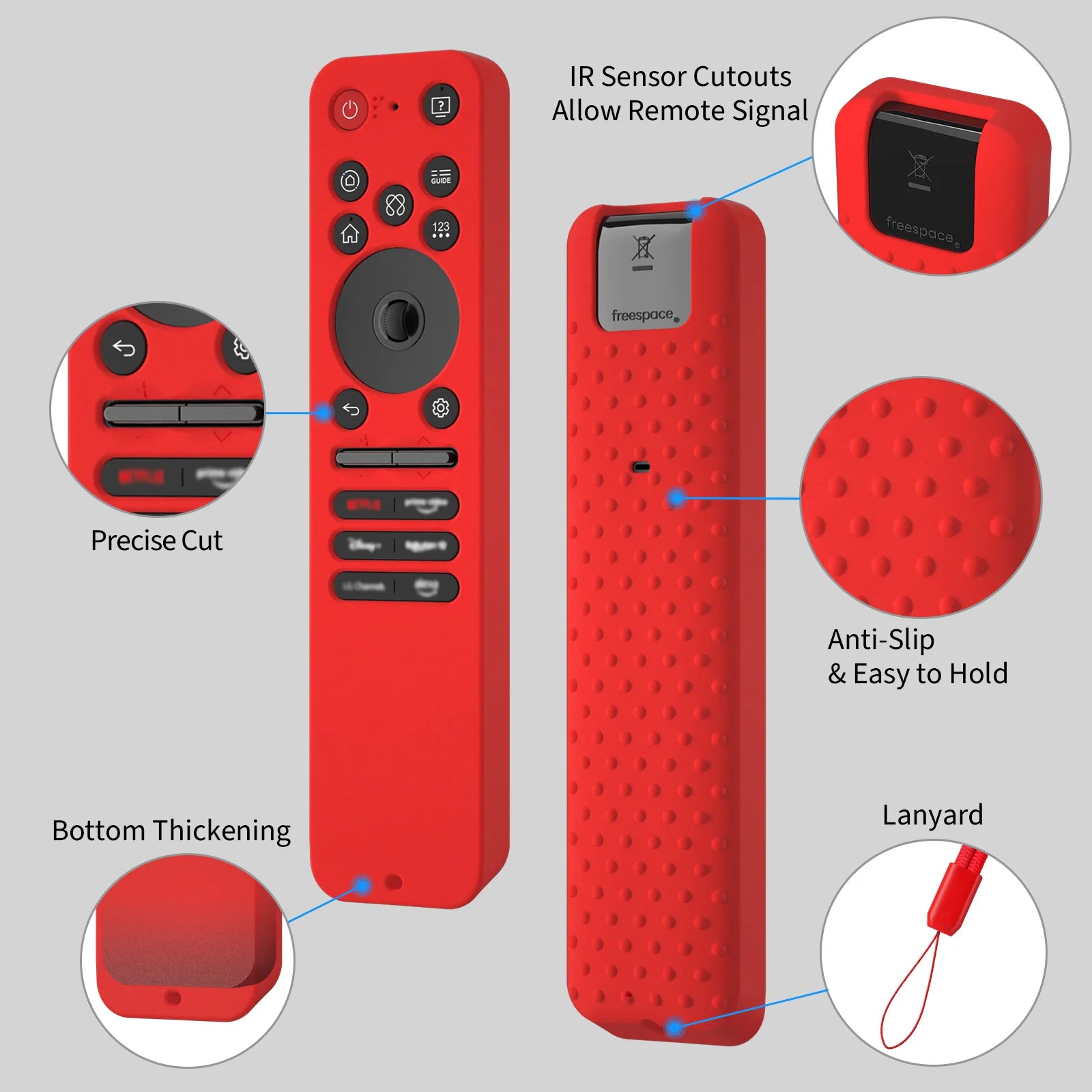 TV Remote Control Cover for LG MR25GA Anti-Slip Silicone Case Lightweight Shockproof Compatible with 2025 LG TV Remote Case