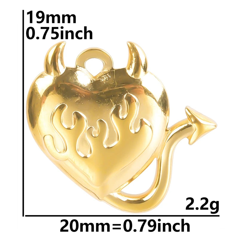 6Pcs/Lot Stainless Steel Gothic Catholic Sacred Heart Charms Jewelry Wholesale Thorns Lava Love Pendant Diy Necklaces Wholesale