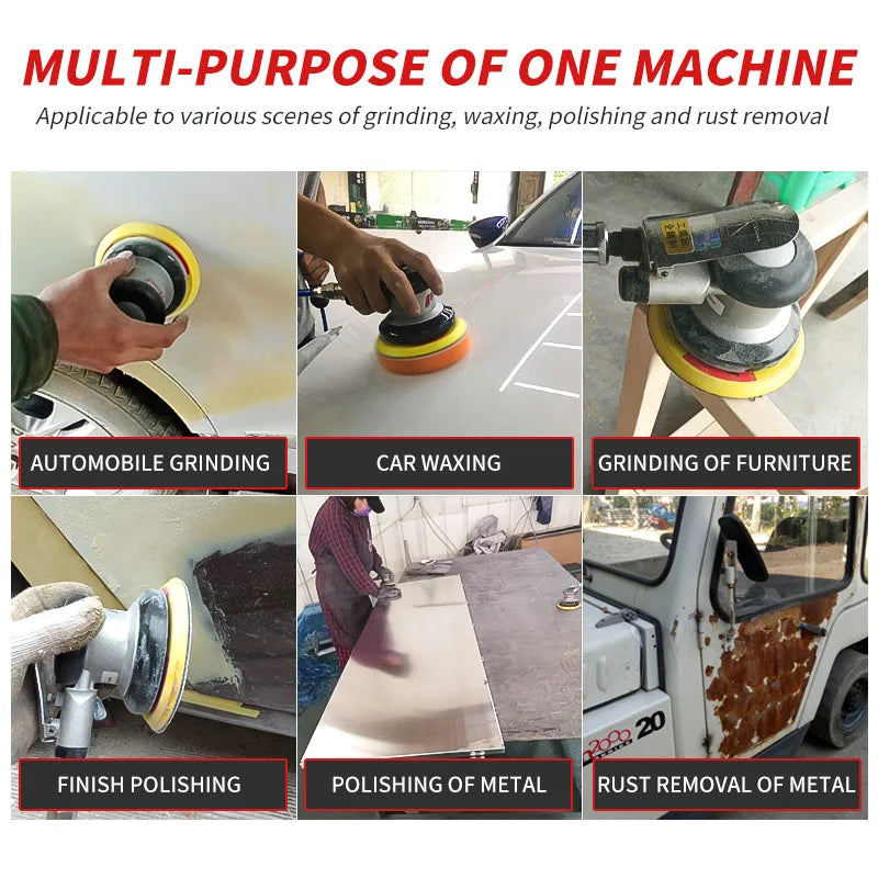 5/6 inch Pneumatic Sander Air Sander Sanding Machine Polisher Tool 125mm/150mm Air Power Sander