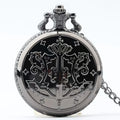 Black Deacon pocket watch anime pocket watch necklace watch dial fashionable quartz watch flip Roman