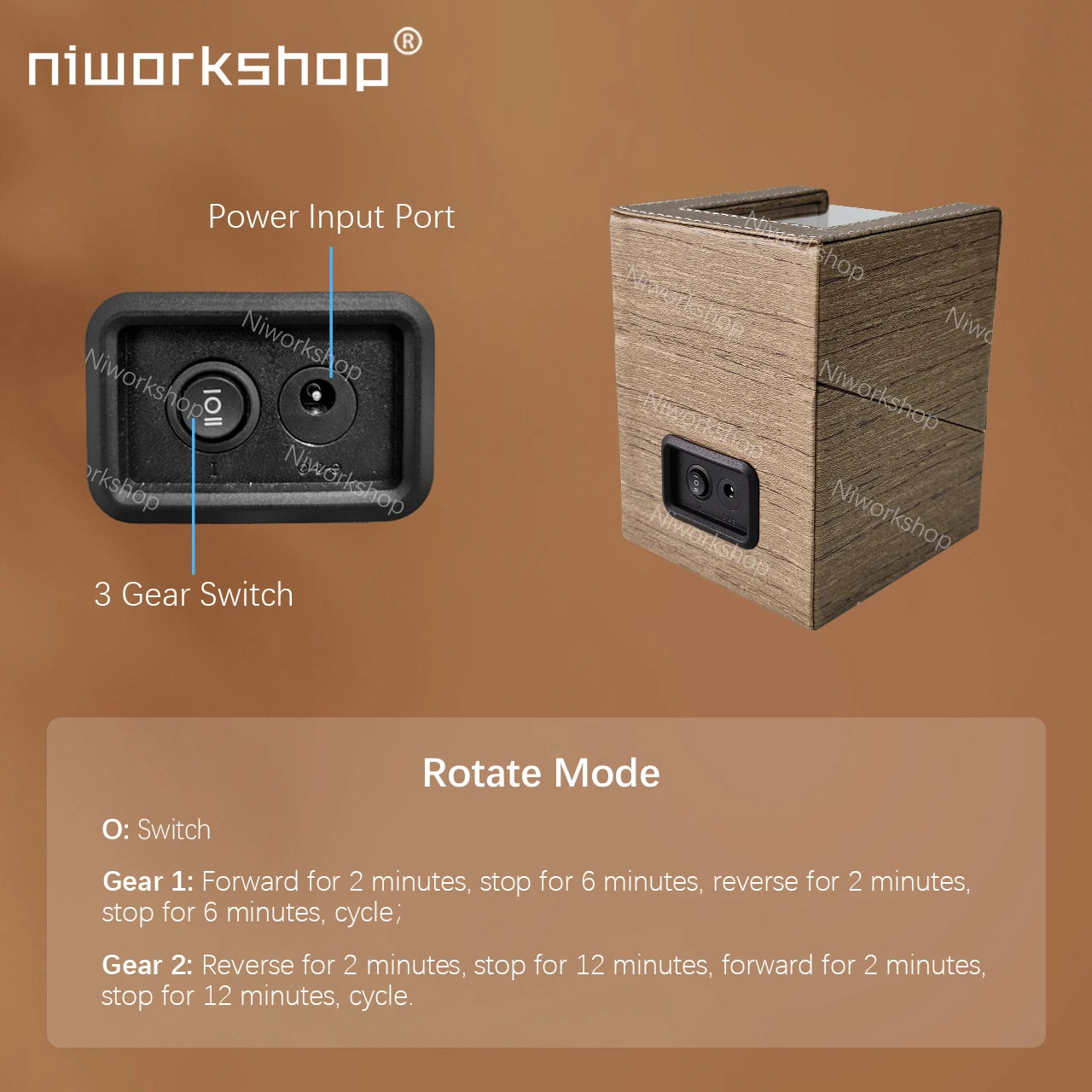 Watch Winder for Automatic Watches, Single Automatic Watch Winder Box with Quiet Motor, PU Leather, USB/Battery Powered