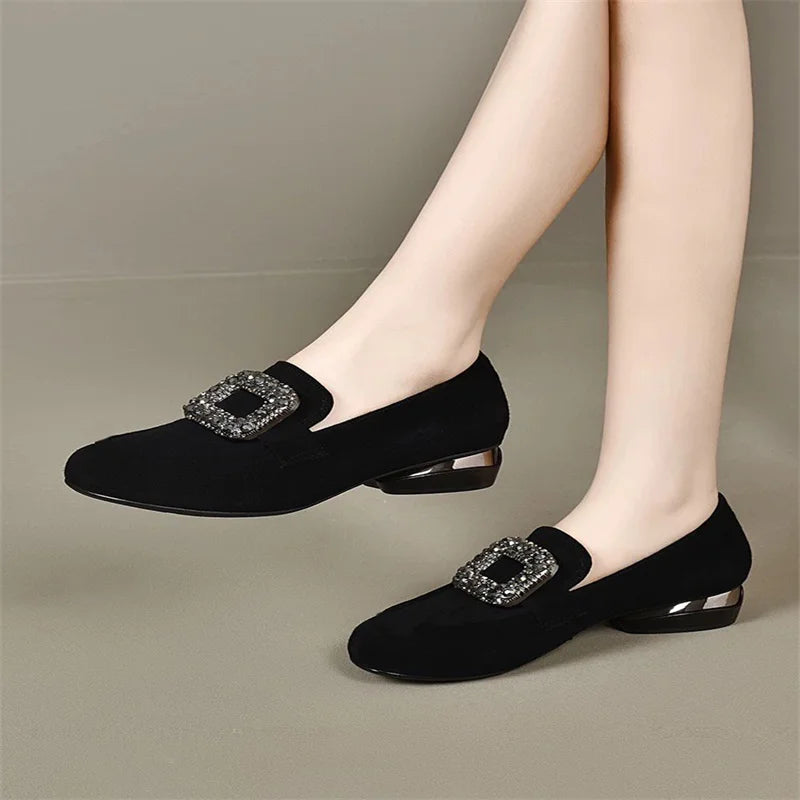 2026 Spring Bestselling Pointed-Toe Solid Color Comfortable French & Korean Style Slip-On Elegant Flats