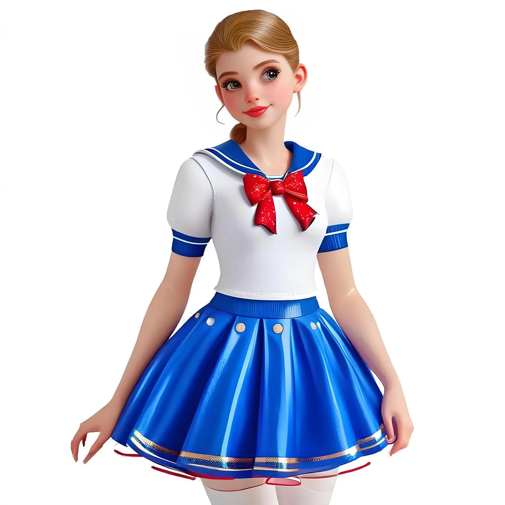 School Uniform OnePiece Dress Performance Costume Student Sailor Outfit Modern Ballet Dance Leotard Skirt Halloween Costume