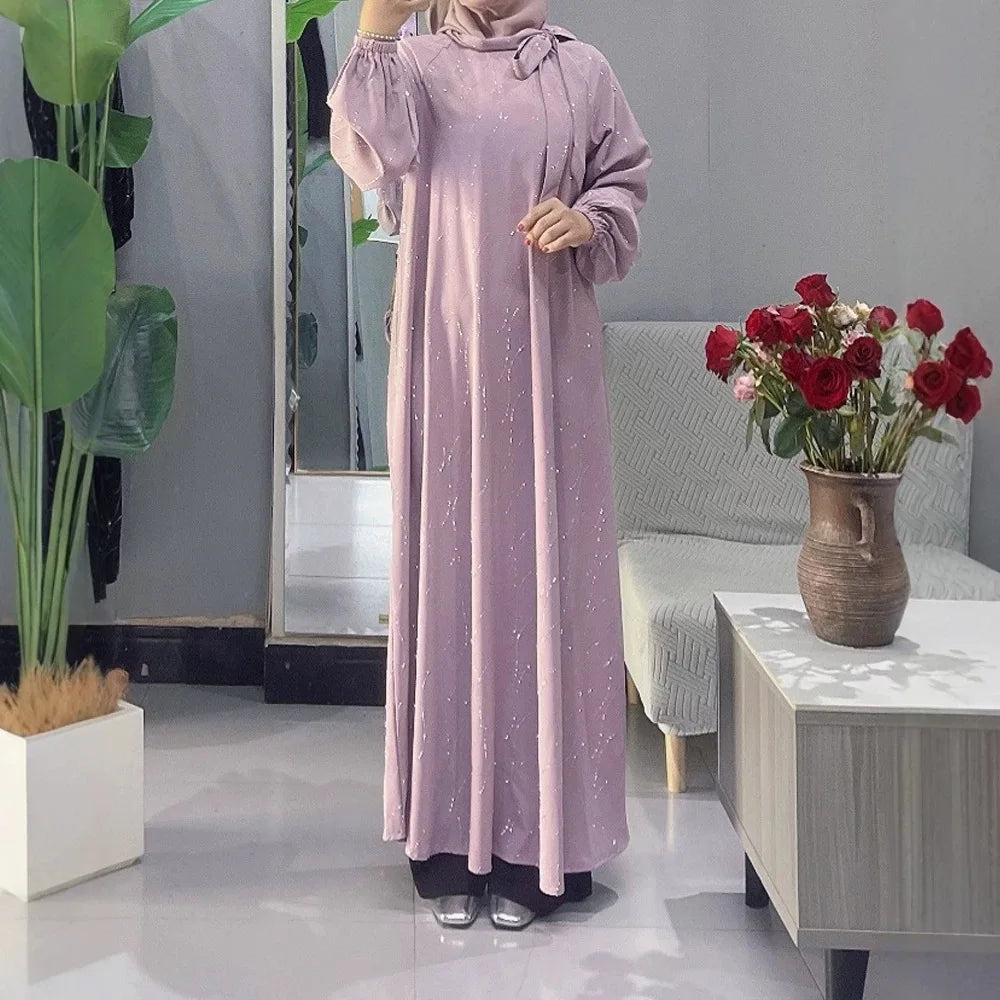 Muslim Dress Women Eid Abaya Party Dresses Jalabiya Diamonds Abayas Sashes Dubai Kaftan Ramadan Vestidos Morocco Arab Long Robe