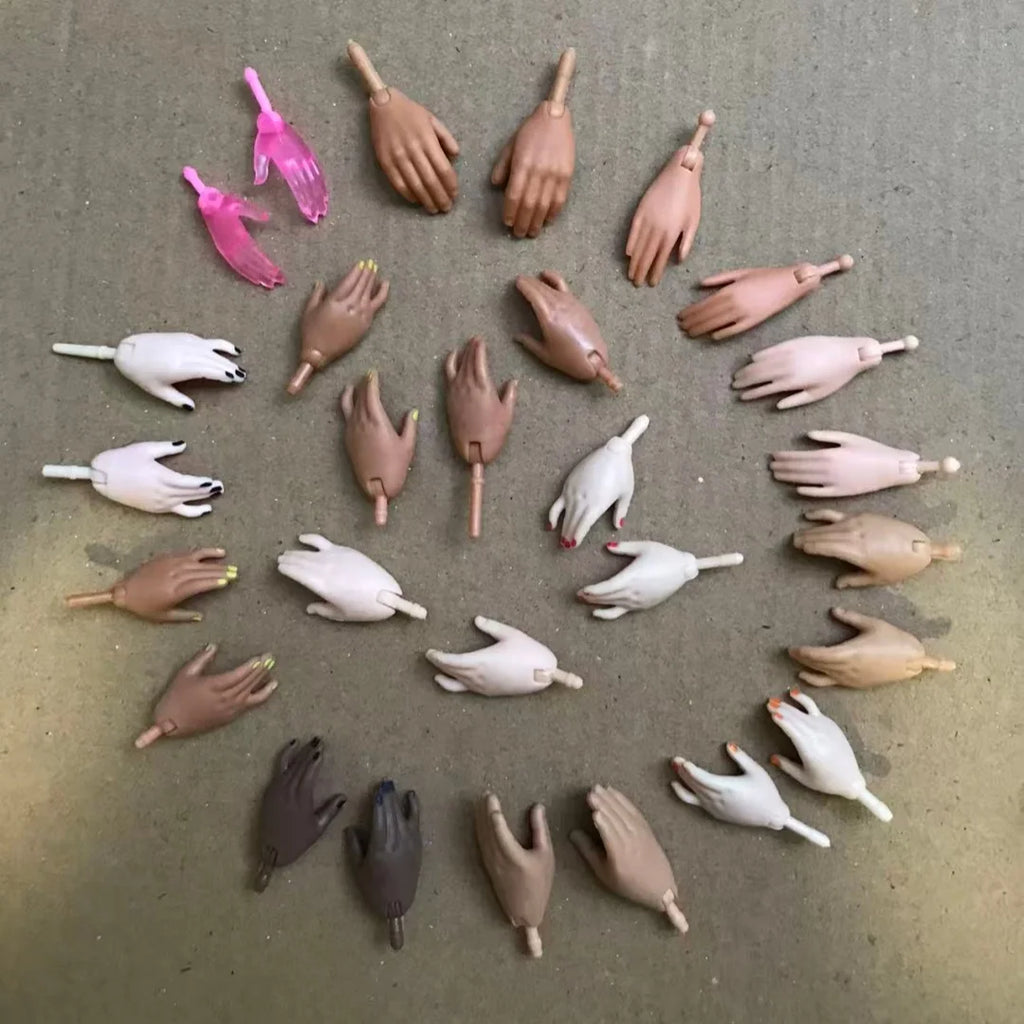 Rainbow Doll Hands With Colorful Nail Polish White Brown Beige Black Doll Parts Male Female Doll Hands Parts