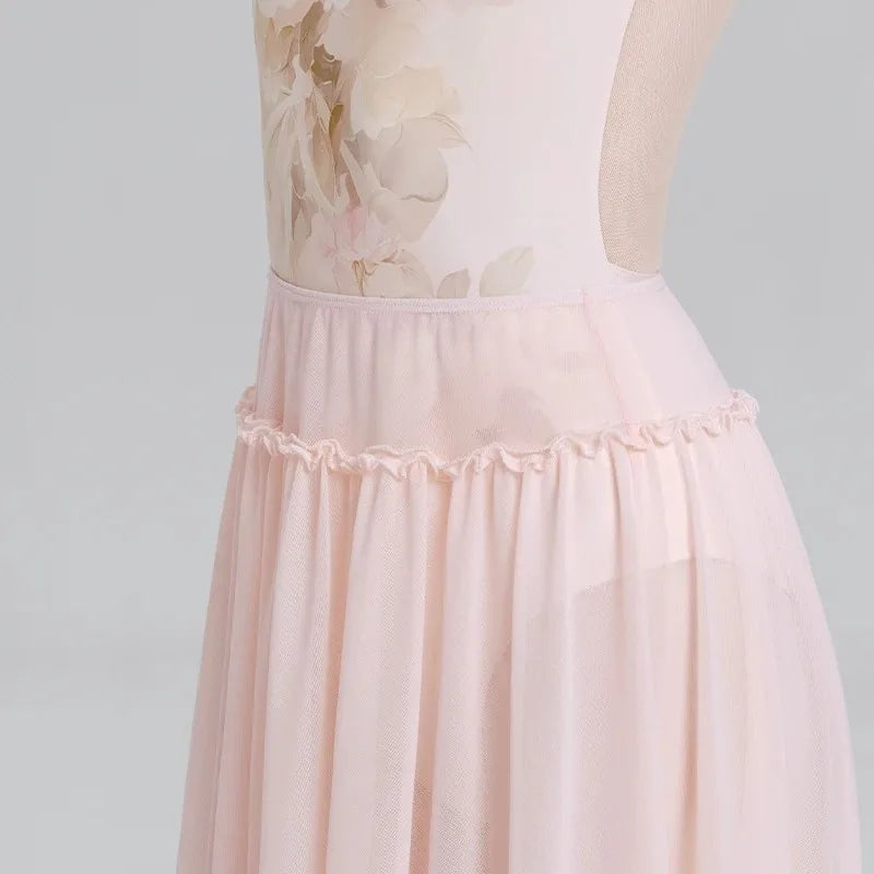 Ballet dress, adult female dance practice suit, chiffon skirt, dance performance gauze dress, gymnastics suit with skirt