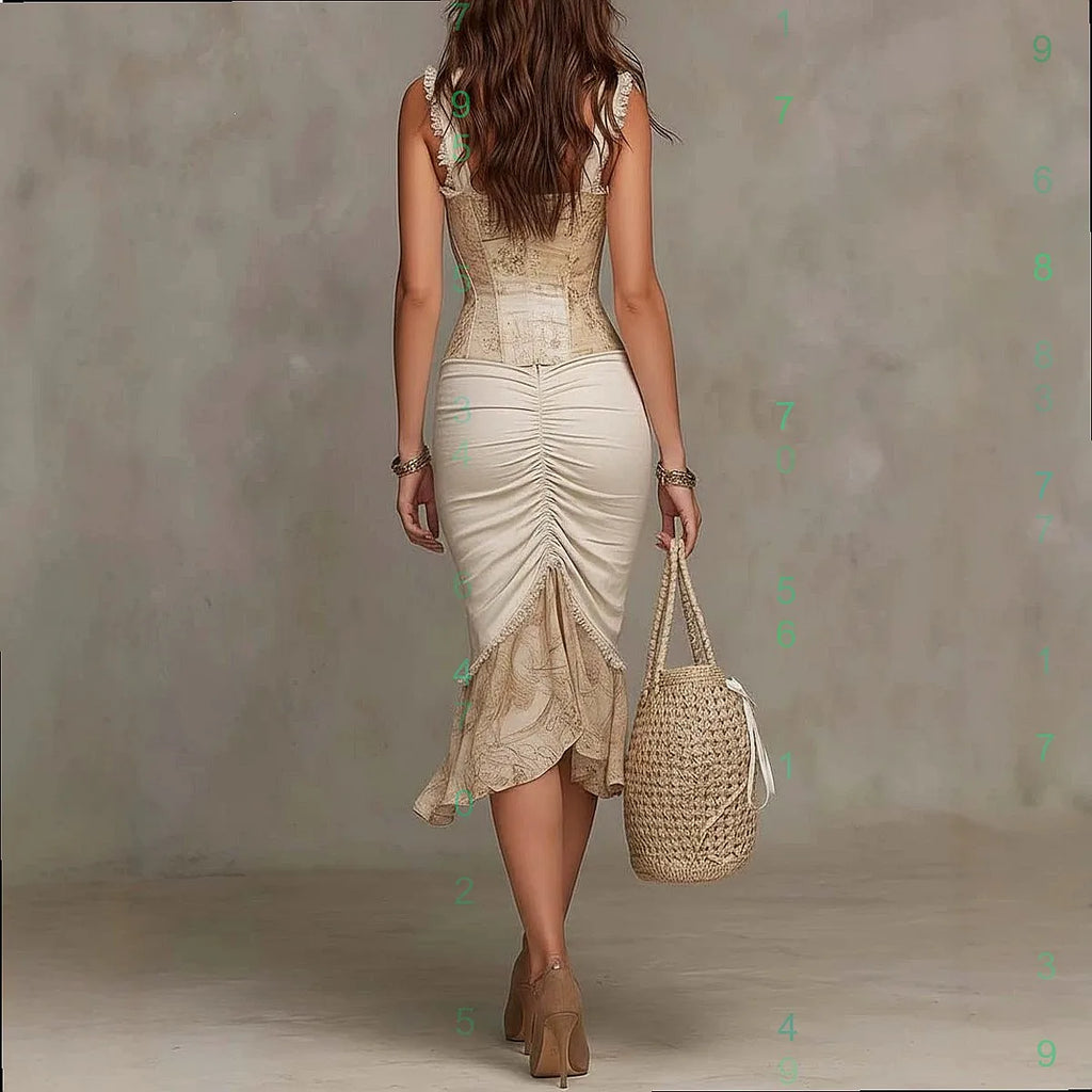 Women's Dress Dresses Hollow Out Bodycon Sleeveless Lace Up Shift Midi Dress Spring Summer