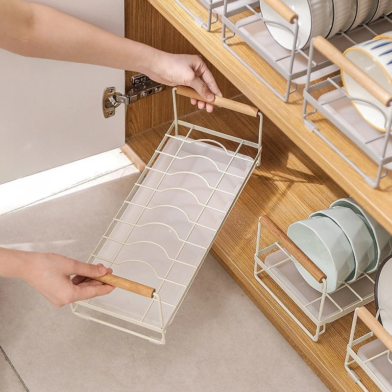Kitchen Dish Storage Rack Household Countertop Draining Bowl Plate Rack Bowl Chopstick Cabinet Rack Metal Portable Take and Put