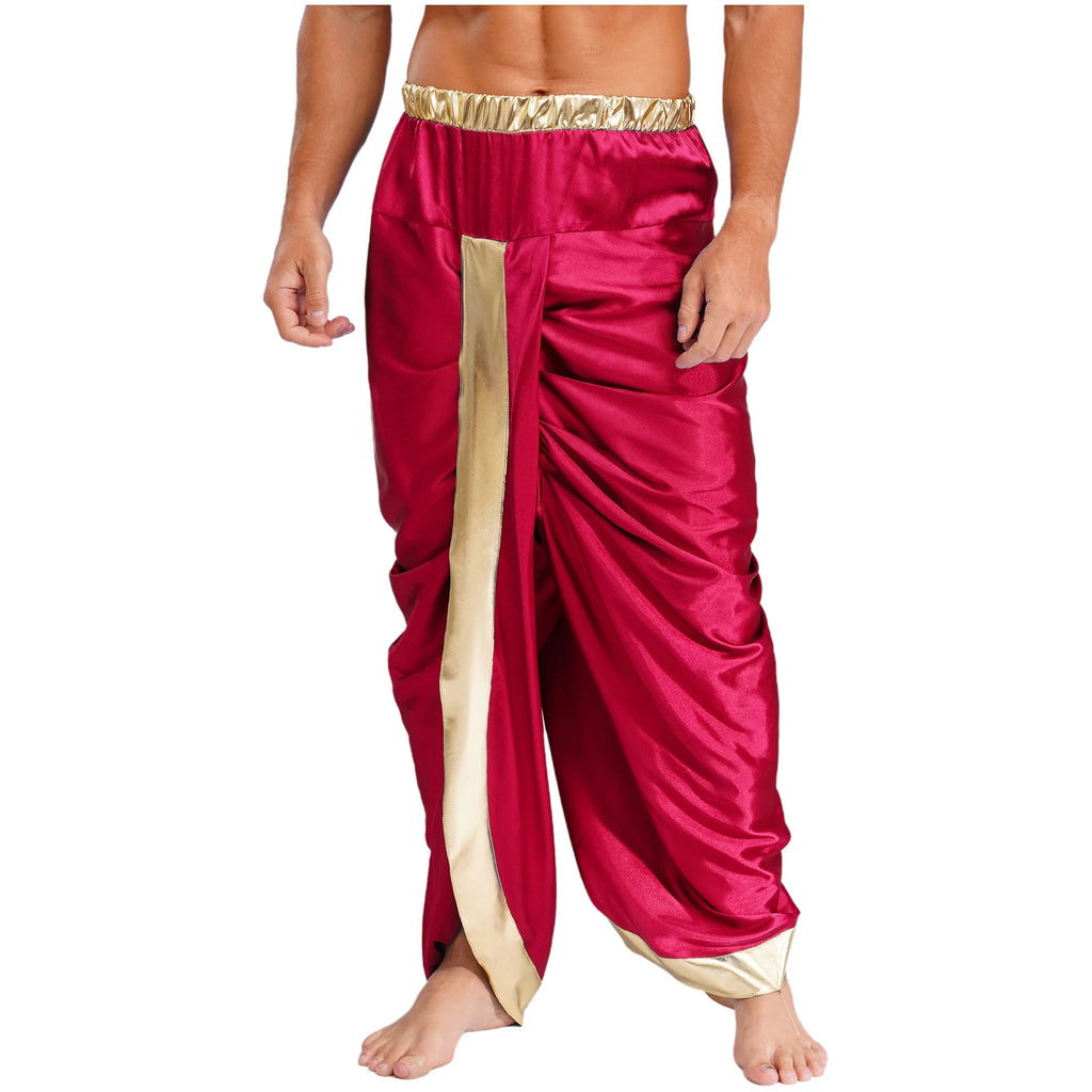 Ready to Wear Dhoti for Men Readymade Dhoti Pants with Dupatta Males Indian Traditional Trousers Festival Party Dress Up Costume
