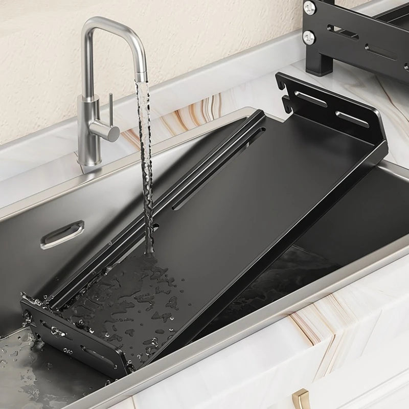 Kitchen Countertop Organizer Rack with Adjustable Feet Knife Storage and Removable Shelves for Cooking Essentials Use