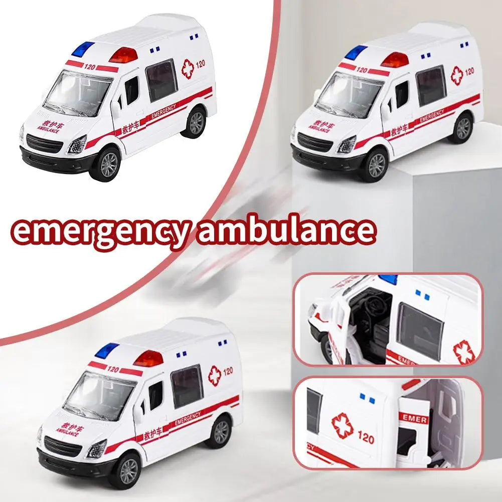Children's Smooth Surface Coasting Toy Car Model:  Ambulance, Inertial Car battery needed