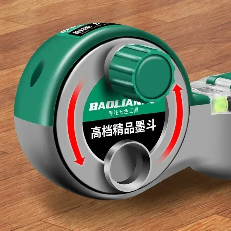 Construction Site Chalk Line Tool Woodworker'S Hand-Cranked Retractable Chalk Line Portable Spirit Level Line Marking Tool