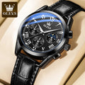 OLEVS 2871 Men Watch Quartz Watch Multifunctional Chronograph Watch Man Waterproof Luminous Moon Phase Watch