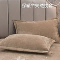 Coral Fleece Soft Winter Pillowcase Solid Plain Simple Home Bedroom House Hold Pillow Case Cover Zipper Warm  Comfortable