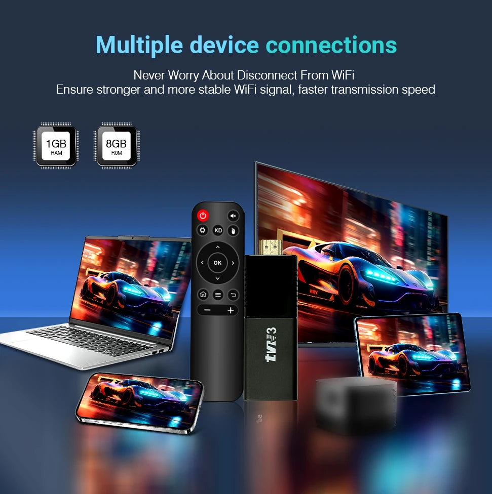 TVR3 Android 13.0 TV Stick 4K HD 2GB 16GB TV Box 2.4G Wifi Smart TV Box Media Player TV Receiver Android TV Stick PK M98 TV98
