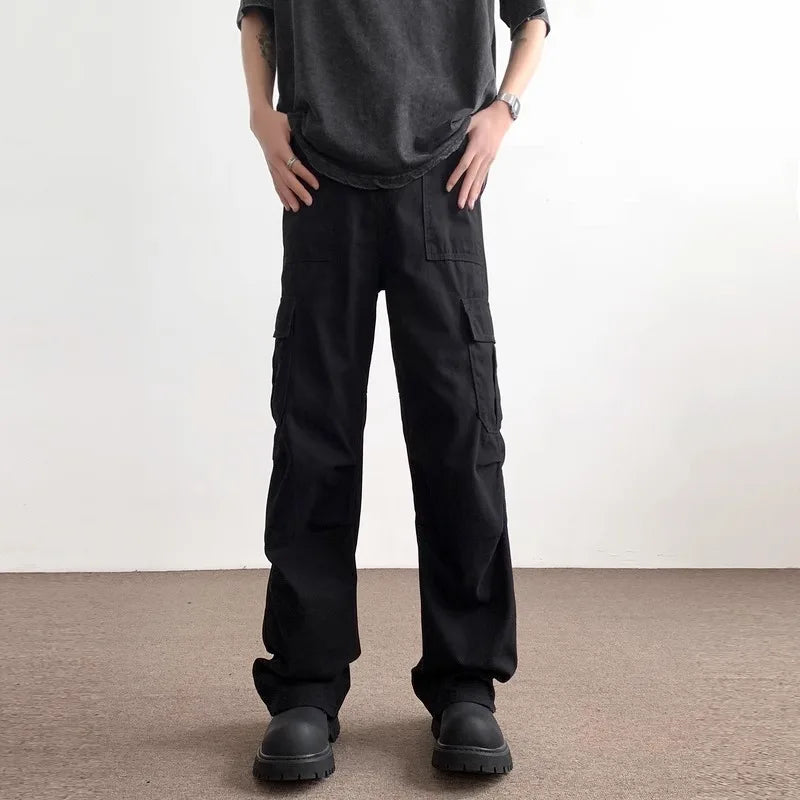Pants Men's Trendy American Paratrooper Overalls Men's Summer Casual Handsome Outdoor Loose Straight