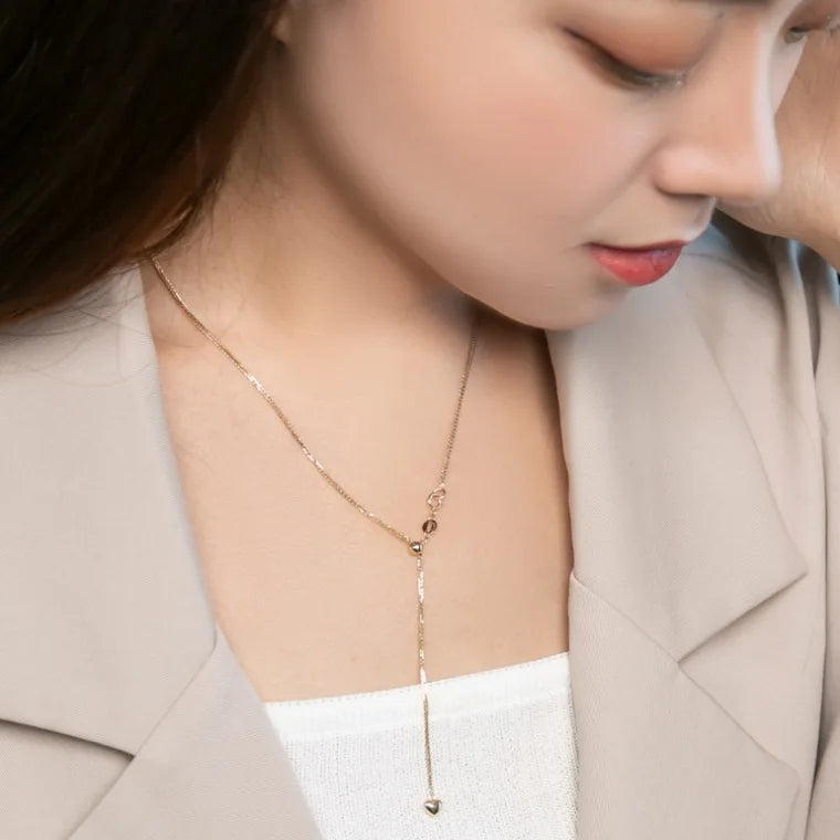 Real 18K Gold Women's Necklace AU750 Chopin Chain Choker Festival Great Gift New Fashion Simple Style Fine Jewelry