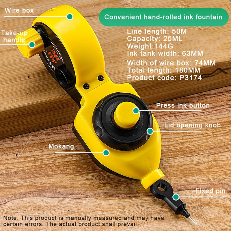 Construction Measuring Tools Ink Marker Duct Woodworking Chalk Ink Drawing Line Marker Carpenter Tools Wood Scriber Nylon Wire