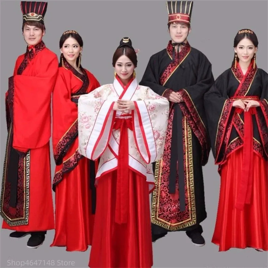 Men Woman Stage Dance Dress Chinese Traditional Costumes New Year Adult Tang Suit Performance Hanfu Female Cheongsam