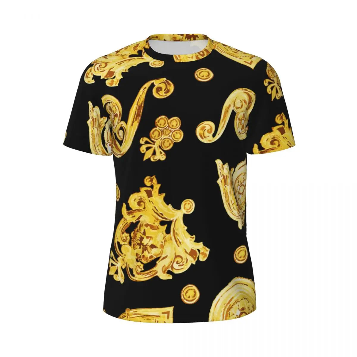Sports T Shirt For Men Metallic Print T-Shirts Popular Sparks Of Red Summer Tees O Neck Y2K Retro Graphic Tops Gift