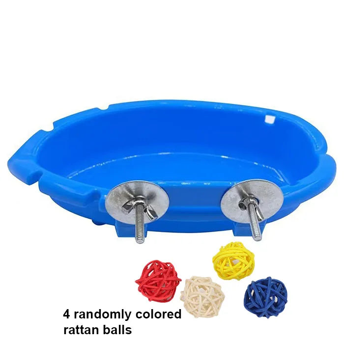 Parrot Bird Bath Shower Supplies Bathtub Bath Basin Multi-function Feeder Plastic Cage Accessories House Hold Accessory