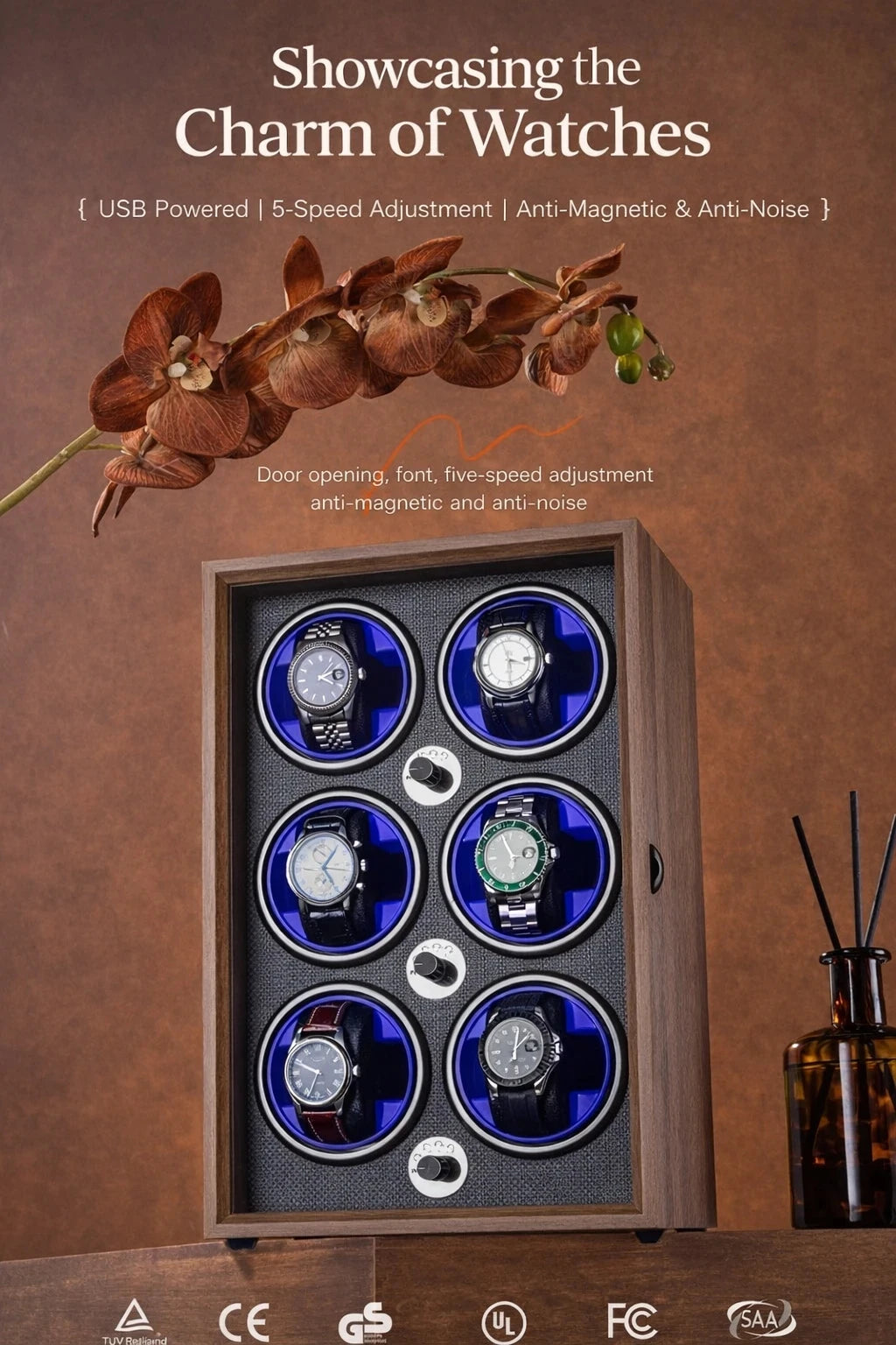 Watch Winders Box for Automatic Watches Usb Power Globally Motor Mechanical Watch Rotate Stand Box Fashion Decoration