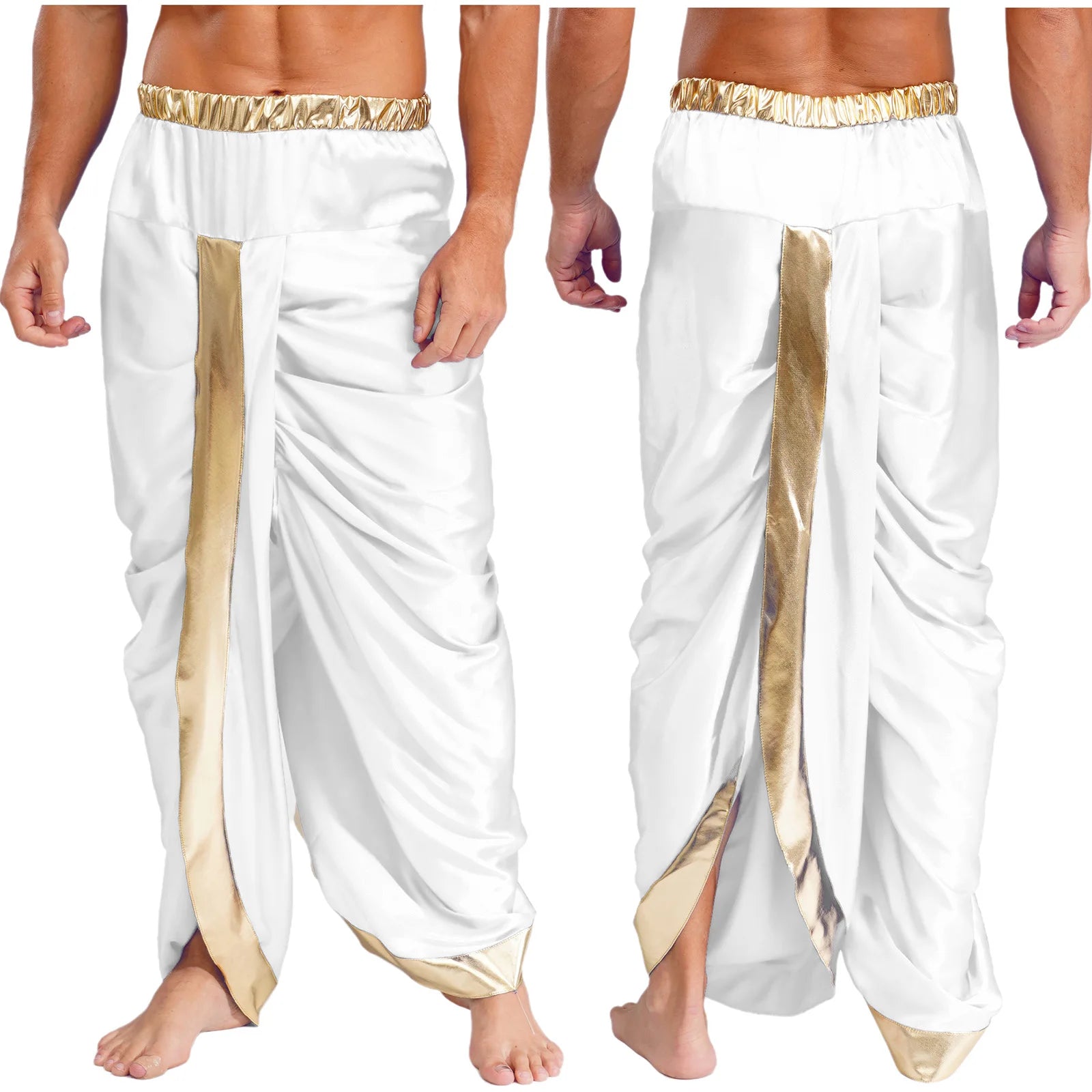 Ready to Wear Dhoti for Men Readymade Dhoti Pants with Dupatta Males Indian Traditional Trousers Festival Party Dress Up Costume