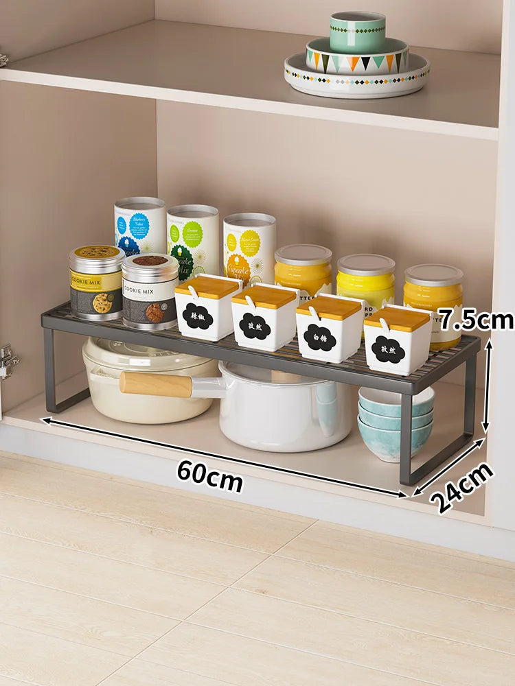 Kitchen Storage Rack Countertop Dish Pot Utensil Organizer Cabinet Inner Multi-layer Shelf Seasoning Tabletop Storage