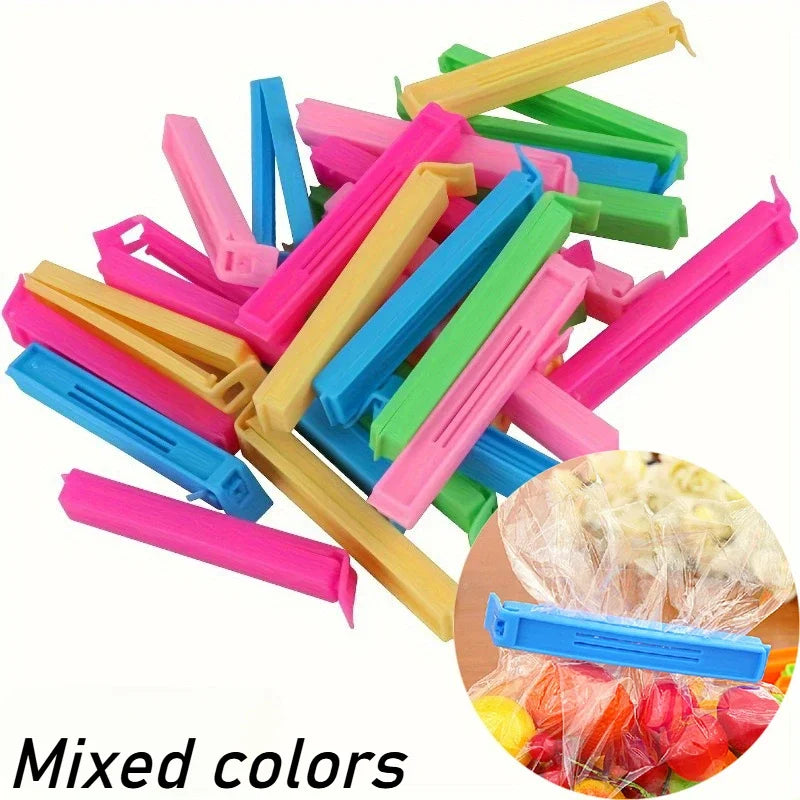 "10/20 Pack Reusable Food Bag Clips - Airtight Kitchen Storage Sealer Clamps for Snacks, Chips & Groceries"