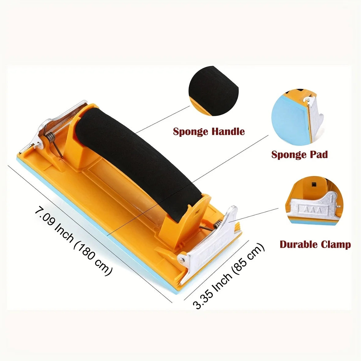 Hand Sander, Sandpaper Holder with Sponge Handle, Manual Hand Sanding Block for Drywall Wood Metal Furniture Polishing