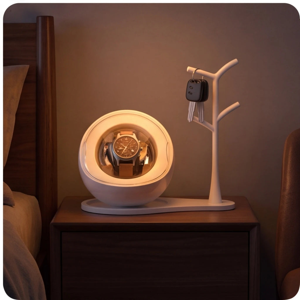 Watch Winder Automatic Mechanical Watch Rotator Silent Anti-Magnetic Motor USB Powered 1-2 Slots Storage Box