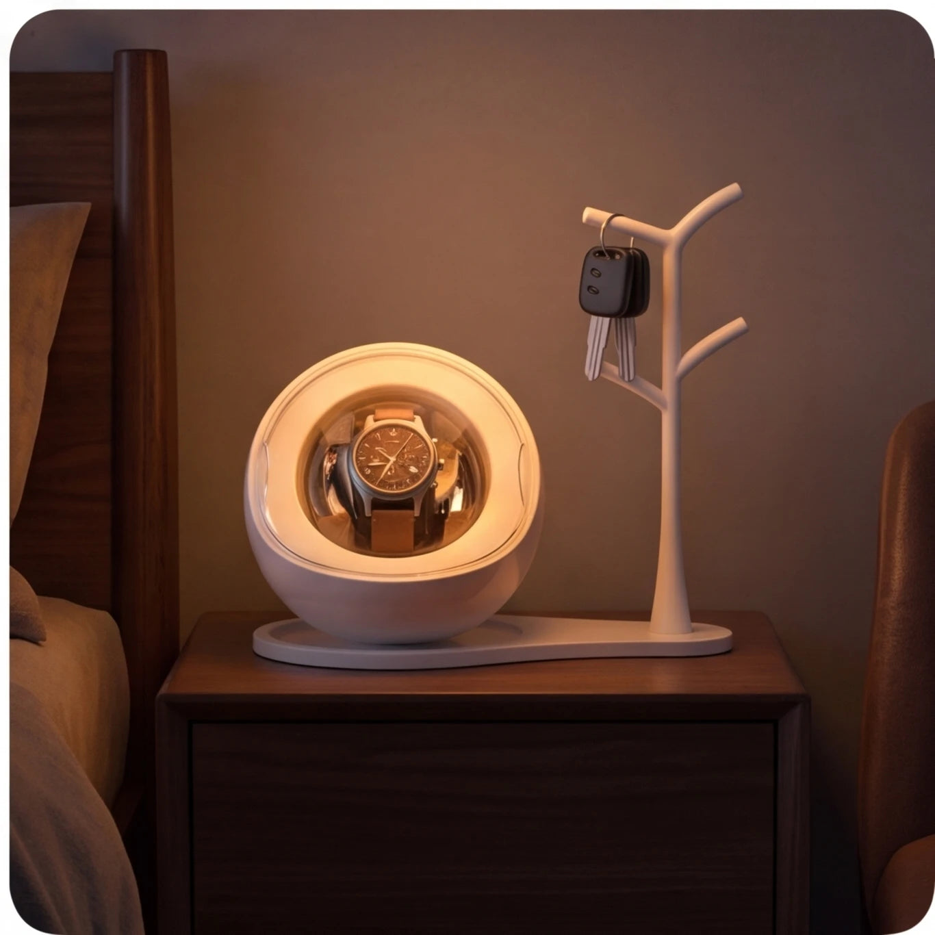 Watch Winder Automatic Mechanical Watch Rotator Silent Anti-Magnetic Motor USB Powered 1-2 Slots Storage Box