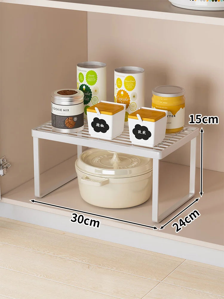 Kitchen Storage Rack Countertop Dish Pot Utensil Organizer Cabinet Inner Multi-layer Shelf Seasoning Tabletop Storage