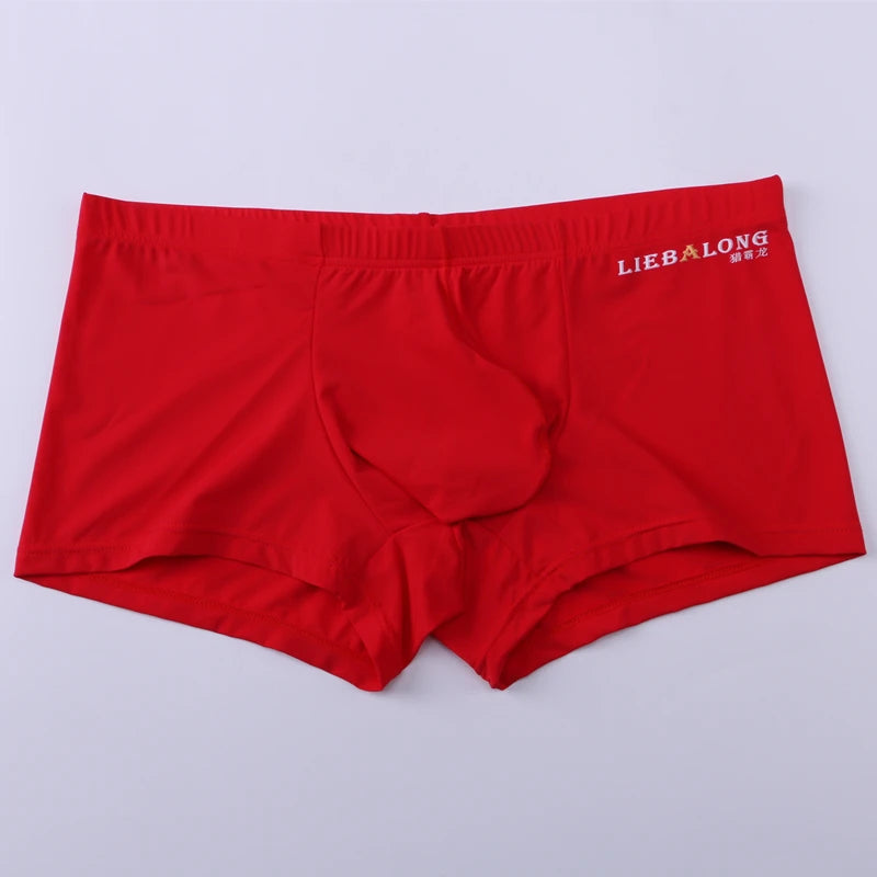 Men's Panties Men Ice Silk Boxers Underwear Sexy Boxer Shorts Underpants Big Bag Breathable High Elastic Hombre Boxershorts