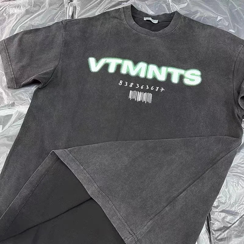 Beautiful Washed Black T Shirt Letter Print Mens Womens Best Quality 2024ss Summer Style Loose Street T-Shirt Tops