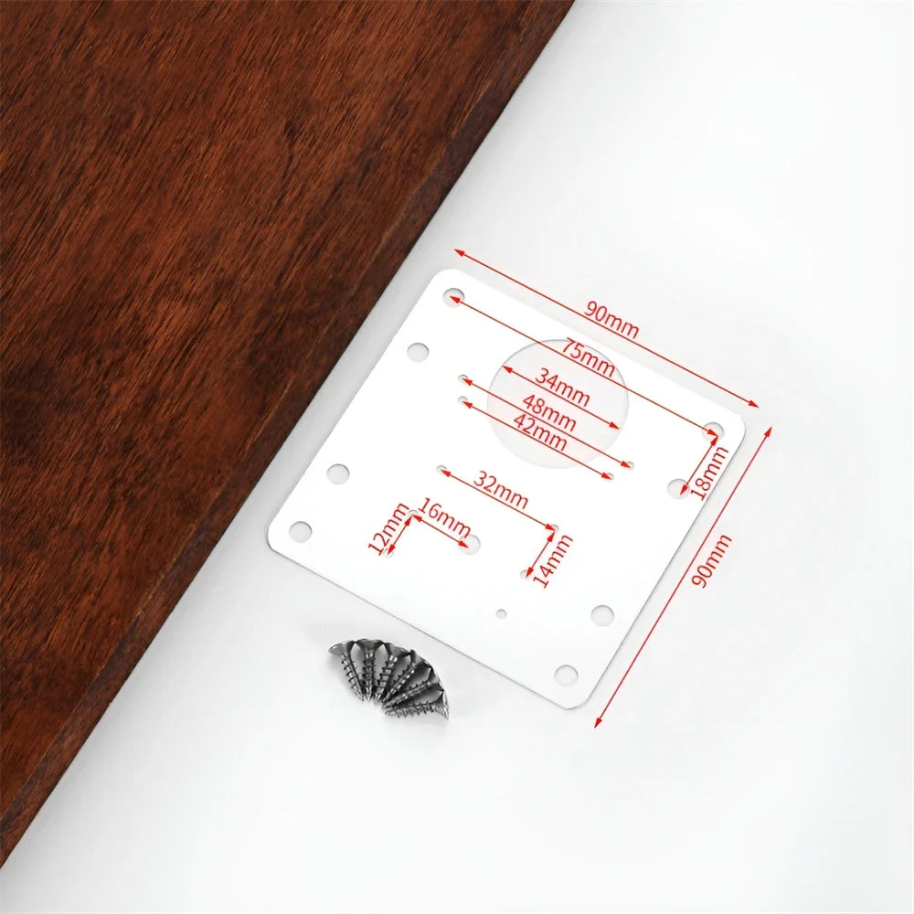 Cabinet Hinge Repair Plate Kit Kitchen Cupboard Door Hinge Mounting Plate with Holes Flat Fixing Brace Brackets House Hold Tools