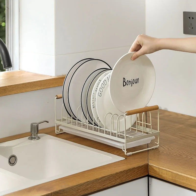 Kitchen Dish Storage Rack Household Countertop Draining Bowl Plate Rack Bowl Chopstick Cabinet Rack Metal Portable Take and Put