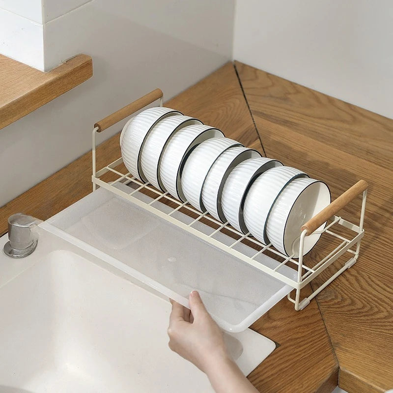 Kitchen Dish Storage Rack Household Countertop Draining Bowl Plate Rack Bowl Chopstick Cabinet Rack Metal Portable Take and Put