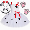 Dalmatian Costume Kids Cute Flowers Spotted Dog Tutu Dress Toddler Girls Halloween Festival Party Animal Puppy Dress Up Outfits